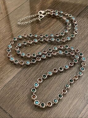 Premier Designs “Barbados” Necklace Antiqued Silver & Multicolored Beads